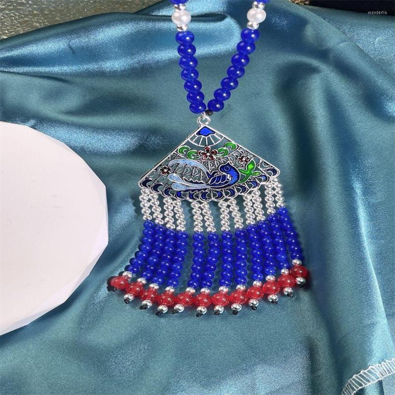 Pendant Necklaces Vintage Sweater Chain Long Cloisonne Tassel All-Match Ethnic Style Autumn And Winter Generous High-End Hanging
Pendant Necklaces Vintage Sweater Chain Long Cloisonne Tassel All-Match Ethnic Style Autumn And Winter Generous High-End Hanging