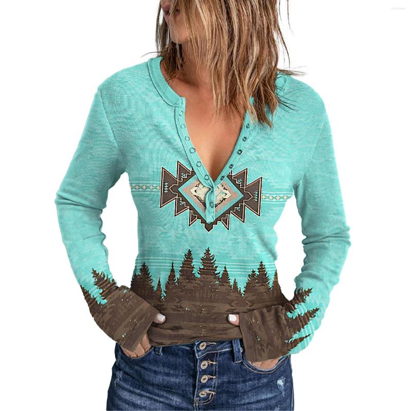 Women' Blouses Women' Loose Long Sleeve Shirts Ethnic Print Button Down V Collar Blouse Casual Retro Soft Top
Women' Blouses Women' Loose Long Sleeve Shirts Ethnic Print Button Down V Collar Blouse Casual Retro Soft Top