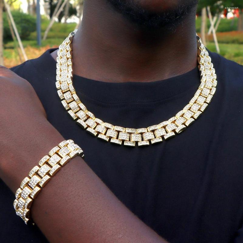 Chains Men Hip Hop Watch Band Cuban Link Chain Necklace Iced Out Bling Rhinestones Paved Gold Silver Color Miami Jewelry
Chains Men Hip Hop Watch Band Cuban Link Chain Necklace Iced Out Bling Rhinestones Paved Gold Silver Color Miami Jewelry
