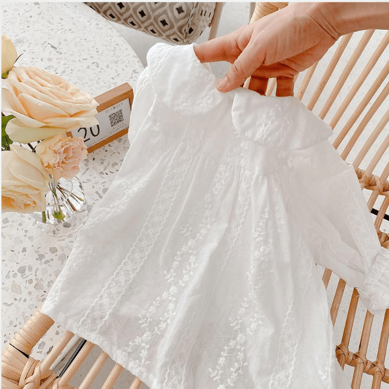 Kids Shirts born Baby Girl Princess Lace Doll Collar Infant Toddler Child Cotton Long Sleeve Girl Top Spring Autumn Summer Baby Clothes 230317