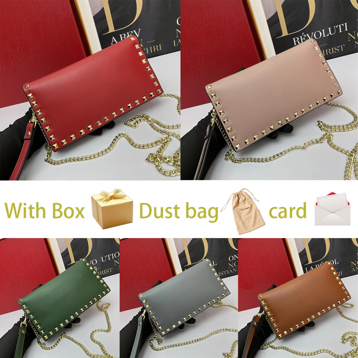 Luxury Shoulder Bag Women Mini Handbags Rivet Rockstud Genuine Leather Fashion Crossbody Wallet Card Holder Messenger Purse Lady Designer Handbag, Pink
Luxury Shoulder Bag Women Mini Handbags Rivet Rockstud Genuine Leather Fashion Crossbody Wallet Card Holder Messenger Purse Lady Designer Handbag, Pink