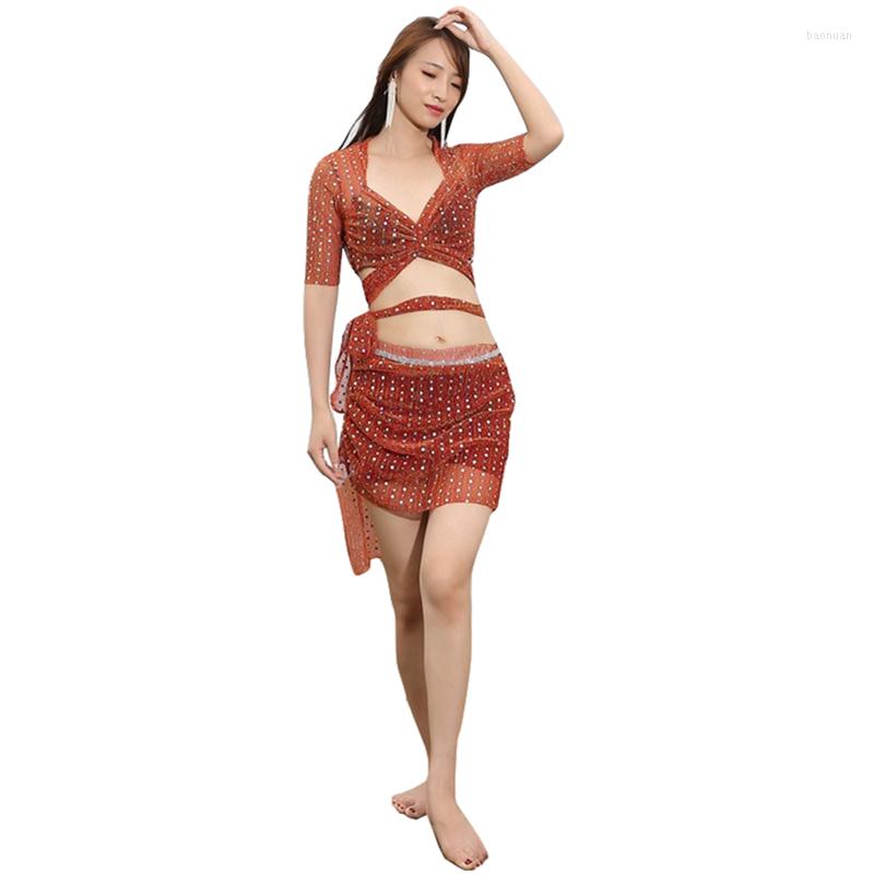 Stage Wear 2023 Women Saxy Belly Dance Clothes Sequins Costume Set 2 Pieces Deep V-neck Lovely Class Top And Skirt, Orange
Stage Wear 2023 Women Saxy Belly Dance Clothes Sequins Costume Set 2 Pieces Deep V-neck Lovely Class Top And Skirt, Orange