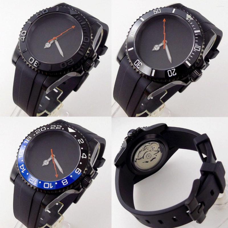 Wristwatches 40mm Sterile Black Selfwinding Men Watch NH35A MIYTOTA PT5000 Orange Flash Hand Glass Back Curved End Rubber Strap, B with magnifier
Wristwatches 40mm Sterile Black Selfwinding Men Watch NH35A MIYTOTA PT5000 Orange Flash Hand Glass Back Curved End Rubber Strap, B with magnifier
