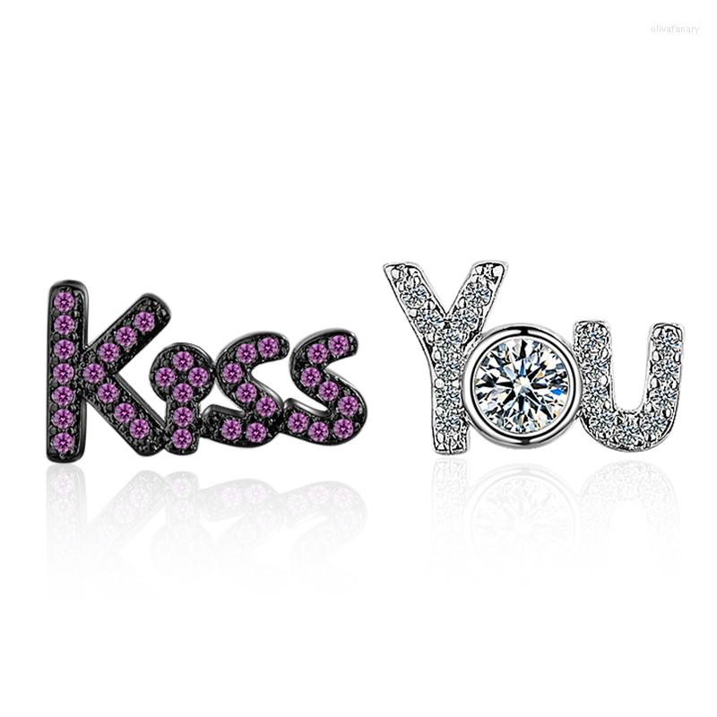 Stud Earrings Asymmetry KISS YOU 5A Zirconia CZ Crystal Fashion Party Jewelry Accessories Gifts For Women Girls
Stud Earrings Asymmetry KISS YOU 5A Zirconia CZ Crystal Fashion Party Jewelry Accessories Gifts For Women Girls