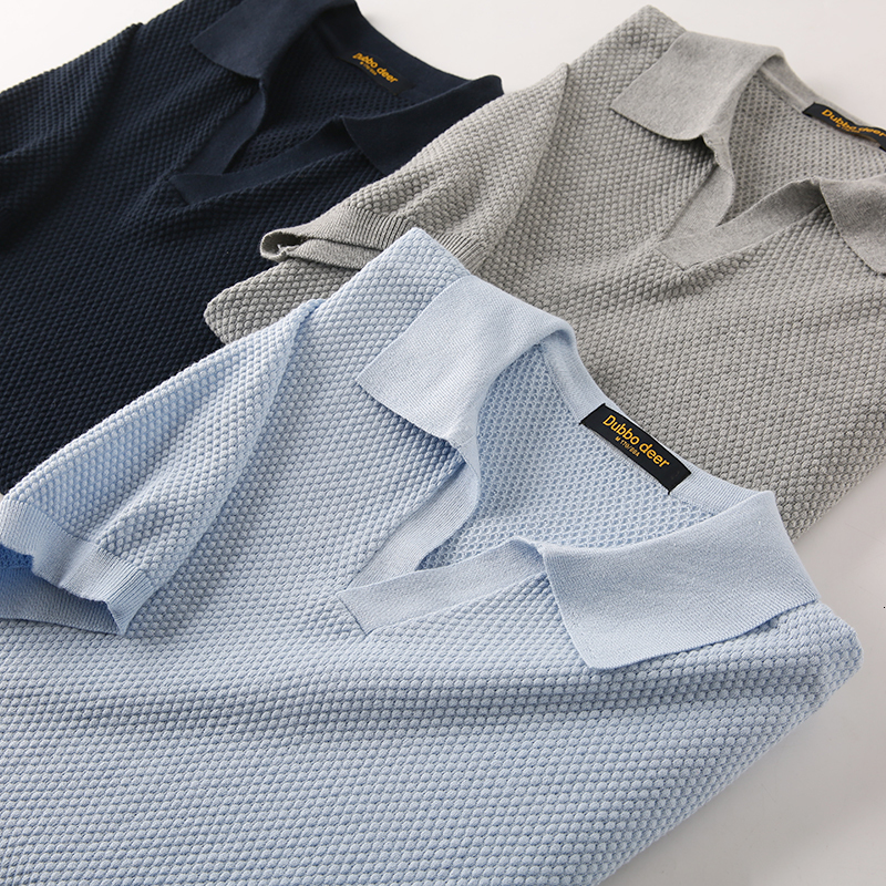 Men's Polos High End V-neck Men Shirt Short Sleeve Polo Shirt Pineapple Knit Texture Summer Leisure Men's Business Polo Shirt High Quantity 230317, Navy
Men's Polos High End V-neck Men Shirt Short Sleeve Polo Shirt Pineapple Knit Texture Summer Leisure Men's Business Polo Shirt High Quantity 230317, Navy