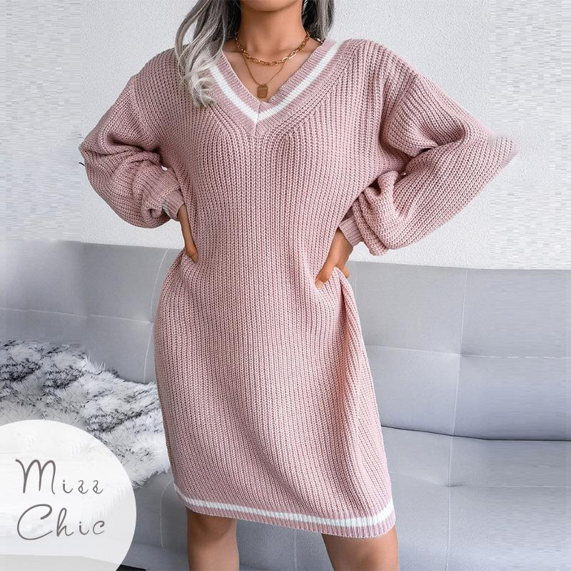 Casual Dresses Autumn V-neck Sweater Dress Long Sleeve Loose Knitted Pollover Mini Female Outwear Women Vestido Winter Clothes, Blue
Casual Dresses Autumn V-neck Sweater Dress Long Sleeve Loose Knitted Pollover Mini Female Outwear Women Vestido Winter Clothes, Blue