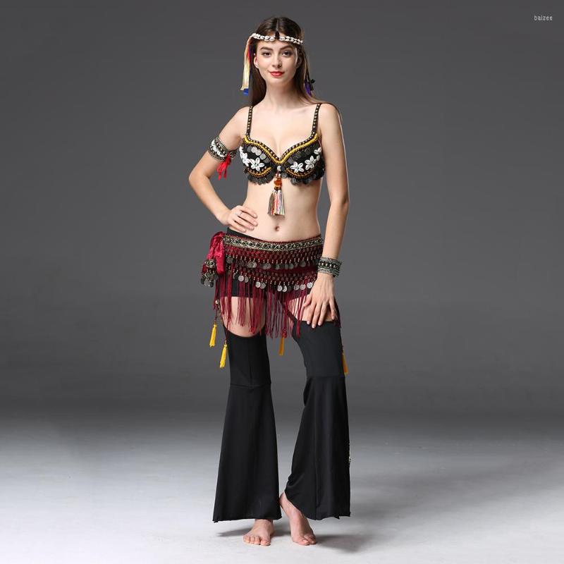 Stage Wear Women Belly Dancing Clothes Tribal 2 Piece Outfit Coins Bra Tassel Hip Scarf Dance Costume Set Professional, Headpiece
Stage Wear Women Belly Dancing Clothes Tribal 2 Piece Outfit Coins Bra Tassel Hip Scarf Dance Costume Set Professional, Headpiece