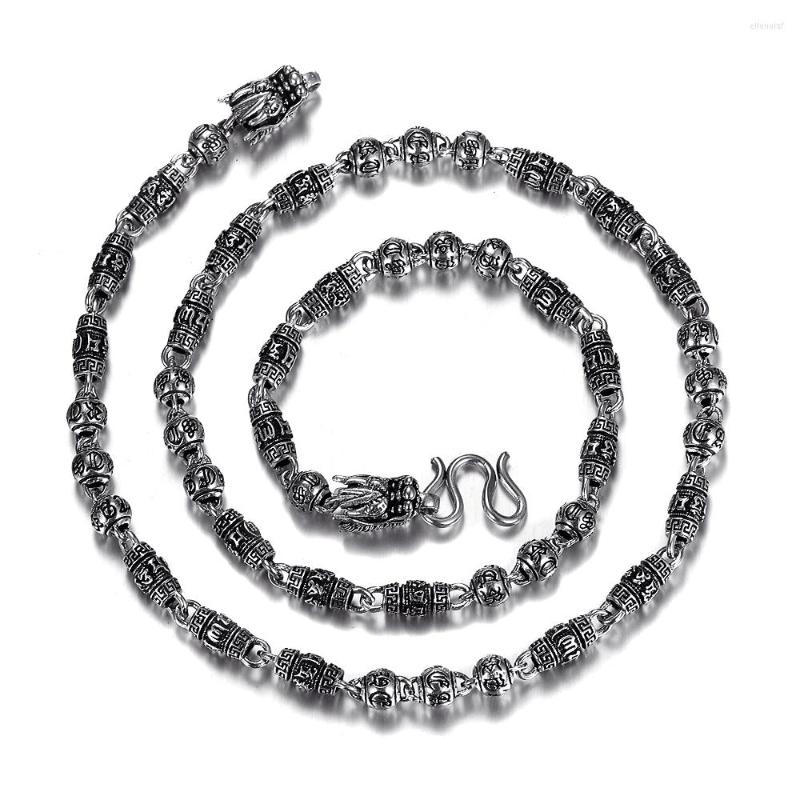 Chains TR National Tide Domineering Necklace Men's Pendant Six-character Mantra Hipster Double Faucet Retro Chain Accessories Jewelry
Chains TR National Tide Domineering Necklace Men's Pendant Six-character Mantra Hipster Double Faucet Retro Chain Accessories Jewelry