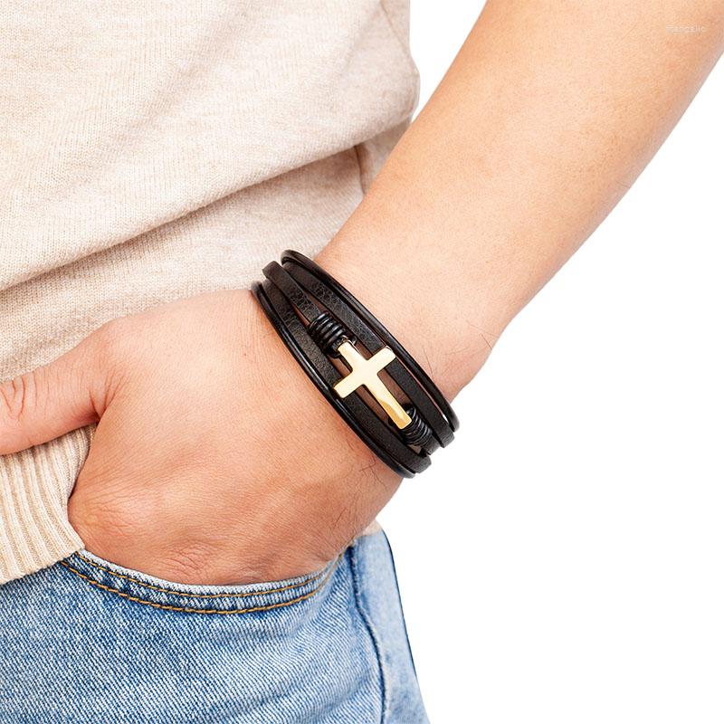Charm Bracelets 2023 Luxury Multicolor Cross Design Classic Stainless Steel Men's Leather Bracelet 19CM Choose Handsome Christmas Gifts
Charm Bracelets 2023 Luxury Multicolor Cross Design Classic Stainless Steel Men's Leather Bracelet 19CM Choose Handsome Christmas Gifts