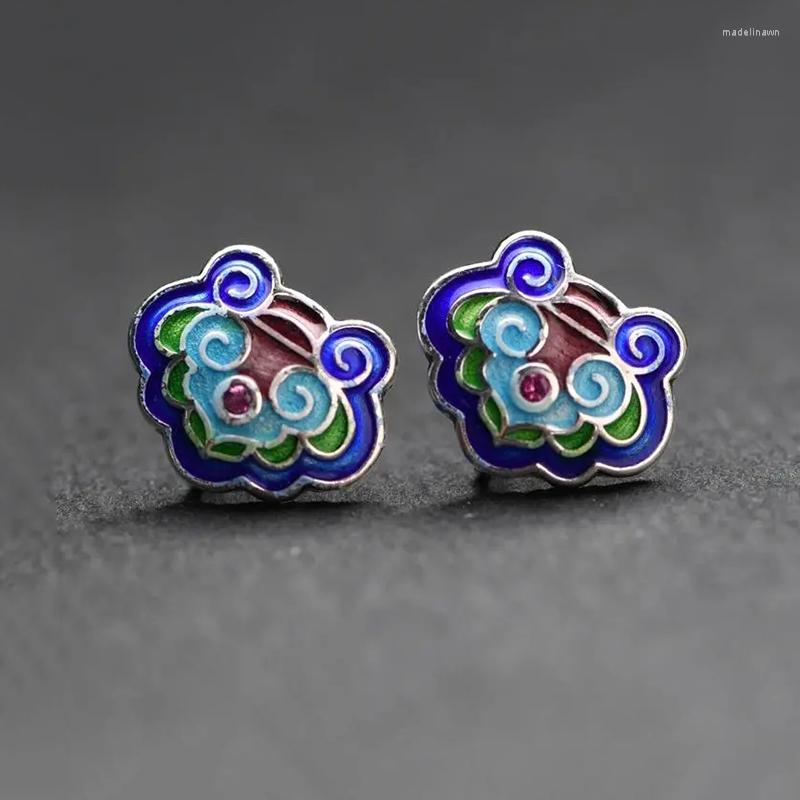 Stud Earrings Silver Enamel Porcelain Geometric Original Retro Niche Design Chinese Style Ethnic Women Elegant Luxury Jewelry
Stud Earrings Silver Enamel Porcelain Geometric Original Retro Niche Design Chinese Style Ethnic Women Elegant Luxury Jewelry