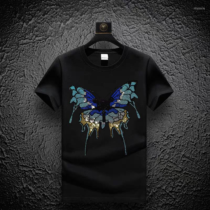Men's T Shirts Summer Women T-Shirt Cotton Loose Design Rhinestone Heavy Craft Plus Size Men Tees Butterfly Style Street Short Sleeves 5XL, As shown asian size
Men's T Shirts Summer Women T-Shirt Cotton Loose Design Rhinestone Heavy Craft Plus Size Men Tees Butterfly Style Street Short Sleeves 5XL, As shown asian size