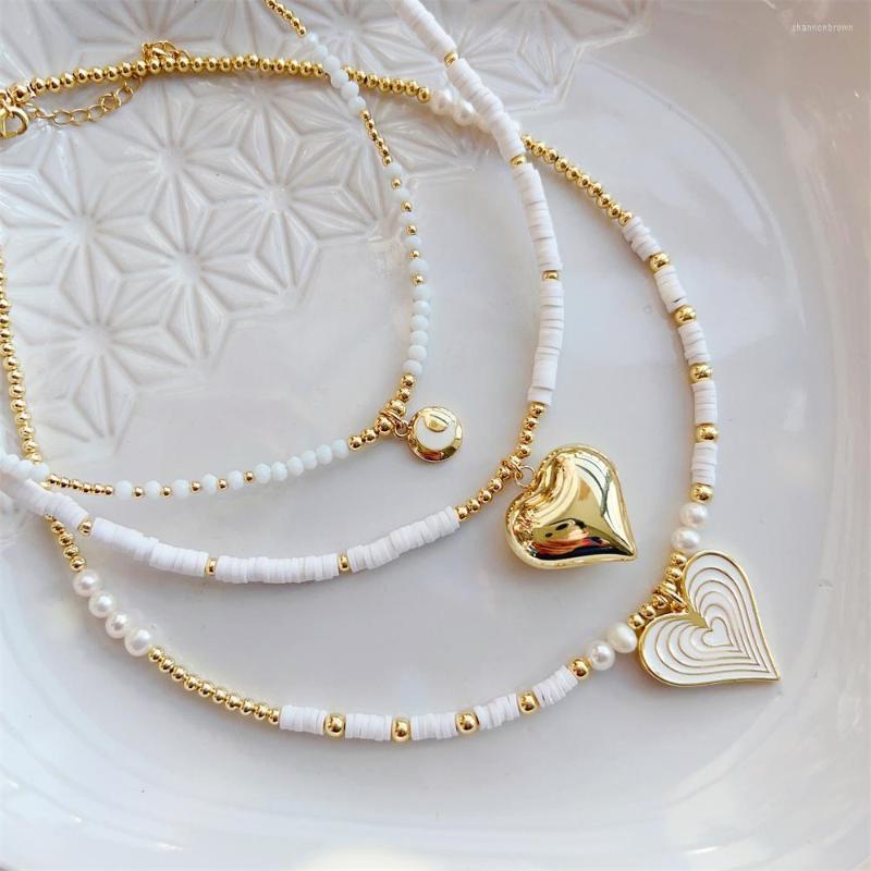 Pendant Necklaces KKBEAD Heart Necklace Choker Natural Pearl Polymer Clay Heishi Beads Jewellery Collar For Women Gift 2023
Pendant Necklaces KKBEAD Heart Necklace Choker Natural Pearl Polymer Clay Heishi Beads Jewellery Collar For Women Gift 2023