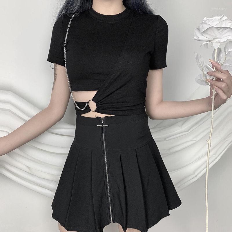 Women' T Shirts Dark Street Black Short Sleeve T-shirt Female Summer 2023 Style Waist Slim Personality Women' Tops
Women' T Shirts Dark Street Black Short Sleeve T-shirt Female Summer 2023 Style Waist Slim Personality Women' Tops