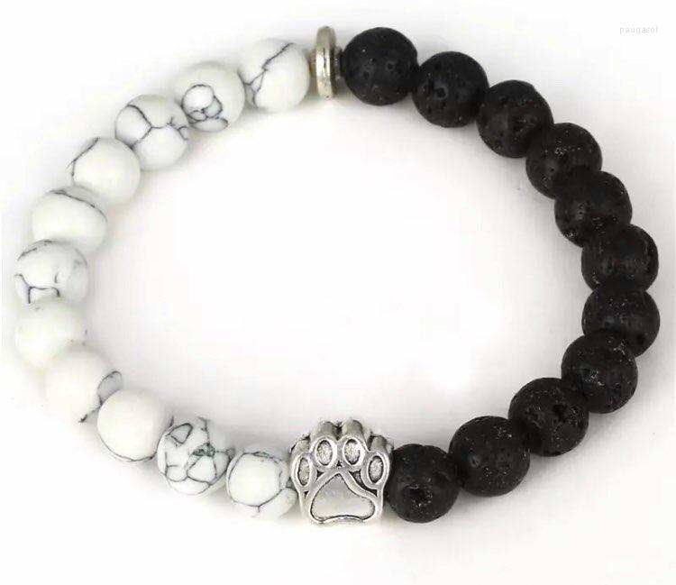 Strand Natural White Howlite And Lava Stone Bracelet Lovely Claw Gift For Women Men Fashion Yoga Mala Jewelry Charm
Strand Natural White Howlite And Lava Stone Bracelet Lovely Claw Gift For Women Men Fashion Yoga Mala Jewelry Charm