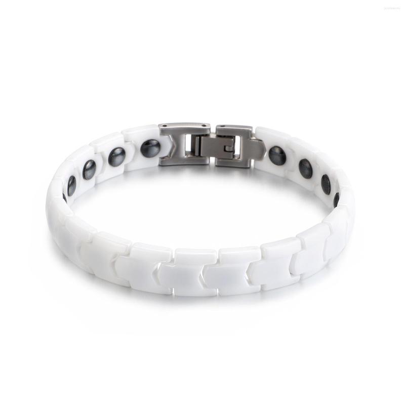 Link Bracelets 10mm Men's/Women's Bangle White/Black Magnet Ceramic Stainless Steel Bracelet Fashion Couple Cuff Chain Gifts Jewelry
Link Bracelets 10mm Men's/Women's Bangle White/Black Magnet Ceramic Stainless Steel Bracelet Fashion Couple Cuff Chain Gifts Jewelry