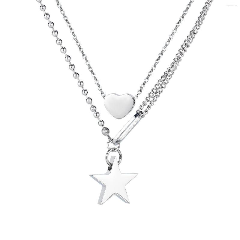 Pendant Necklaces Simple Star Heart Choker Double-Layer Necklace For Woman Girl Stainless Steel Charm Jewelry
Pendant Necklaces Simple Star Heart Choker Double-Layer Necklace For Woman Girl Stainless Steel Charm Jewelry