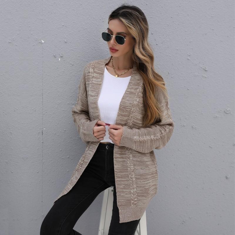 Women' Knits & Tees 2023 Autumn And Winter European American-Style Mid-Length Solid Color Twisted Cardigan Knitted Sweater Coat For Women, Khaki
Women' Knits & Tees 2023 Autumn And Winter European American-Style Mid-Length Solid Color Twisted Cardigan Knitted Sweater Coat For Women, Khaki