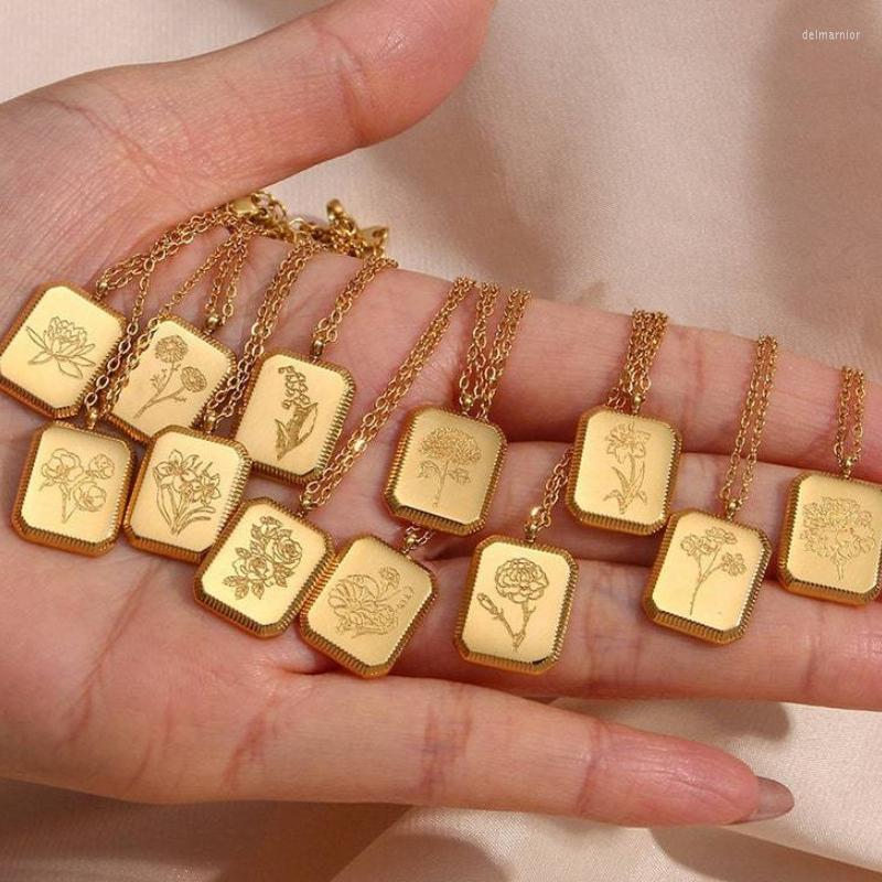 Chains Birth Flower Necklace For Women Gold Plated Stainless Steel Month Floral Pendant Chain Personalised Christmas Birthday Gift
Chains Birth Flower Necklace For Women Gold Plated Stainless Steel Month Floral Pendant Chain Personalised Christmas Birthday Gift