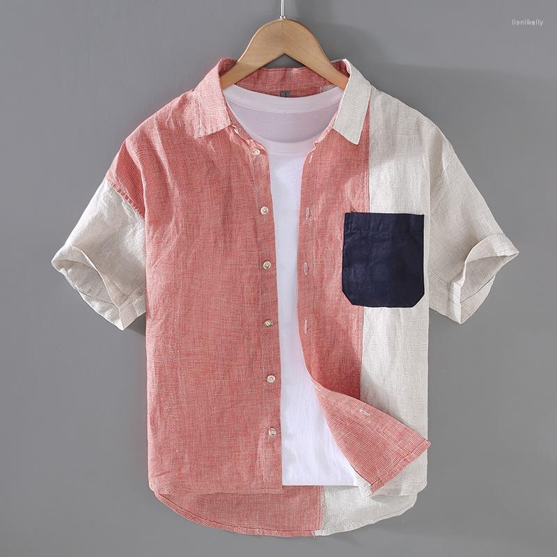 Men's Casual Shirts Fashion Color Block Men Linen Short-sleeved Shirt 2023 Summer Trend All-match Loose Male High Quality Clothing, Red
Men's Casual Shirts Fashion Color Block Men Linen Short-sleeved Shirt 2023 Summer Trend All-match Loose Male High Quality Clothing, Red