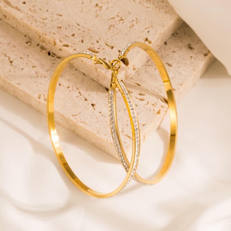 Hoop Earrings Big Oversize Gold Hoops Stainless Steel Simple Classic Round Circle For Women Crystals Earring Pendientes
Hoop Earrings Big Oversize Gold Hoops Stainless Steel Simple Classic Round Circle For Women Crystals Earring Pendientes