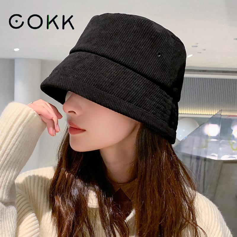 Wide Brim Hats Bucket Hats COKK Bucket Hat Women Winter Autumn Solid Color Cotton Striped Fisherman Cap Outdoor Simple Korean Casual Sunshade Women Hat 230316, White
Wide Brim Hats Bucket Hats COKK Bucket Hat Women Winter Autumn Solid Color Cotton Striped Fisherman Cap Outdoor Simple Korean Casual Sunshade Women Hat 230316, White