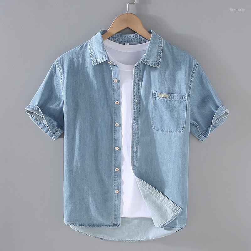 Men's Casual Shirts 2023 Summer Cotton Denim Short-sleeved Shirt Japanese Loose Jean Male High Quality Classic Brand Light Blue Top
Men's Casual Shirts 2023 Summer Cotton Denim Short-sleeved Shirt Japanese Loose Jean Male High Quality Classic Brand Light Blue Top