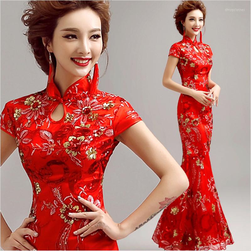 Ethnic Clothing Chinese Traditional Dress Women's Satin Red Long Cheongsam Qipao Clothings Embroidery Flower L XL XXL XXXL Evening Dresses
Ethnic Clothing Chinese Traditional Dress Women's Satin Red Long Cheongsam Qipao Clothings Embroidery Flower L XL XXL XXXL Evening Dresses