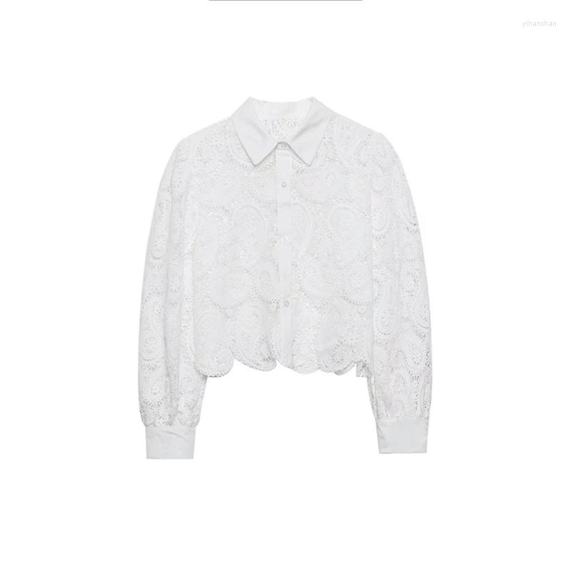 Women's Blouses Summer Women's Fashion Temperament Lapel Long-sleeved Crochet Shirt Casual Slim Hollow Lace, White
Women's Blouses Summer Women's Fashion Temperament Lapel Long-sleeved Crochet Shirt Casual Slim Hollow Lace, White