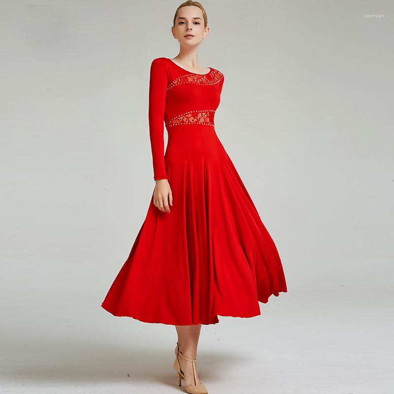 Stage Wear Lace Modern Dance Performance Dress Waltz Big Swing Women Ballroom Competition, Black
Stage Wear Lace Modern Dance Performance Dress Waltz Big Swing Women Ballroom Competition, Black