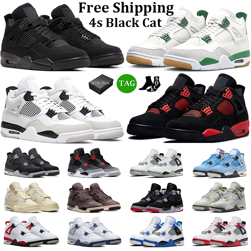 With Box 4 Basketball Shoes Men Women 4s Black Cat Pine Green Seafoam Military Black Red Thunder University Blue Sail Mens Trainers Sports Sneakers, #4
With Box 4 Basketball Shoes Men Women 4s Black Cat Pine Green Seafoam Military Black Red Thunder University Blue Sail Mens Trainers Sports Sneakers, #4