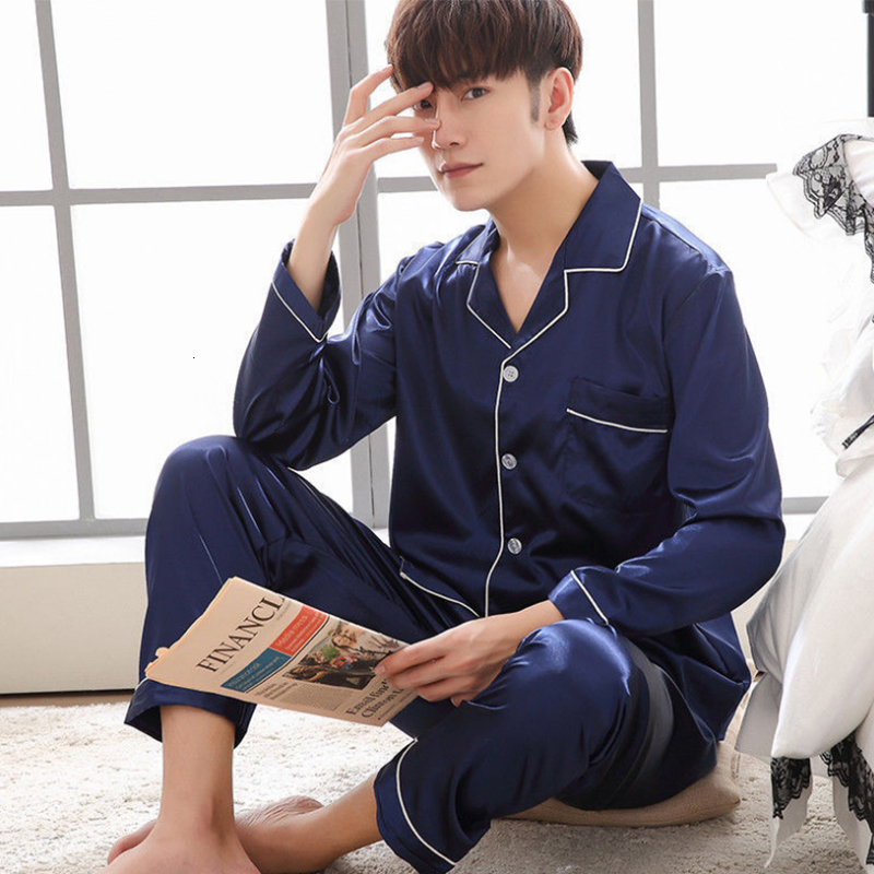 Men's Sleepwear AIPEACE Pajama suit Satin Silk Pajamas Sets Couple Sleepwear Family Pijama Lover Night Suit Men Women Casual Home Clothing 230317
