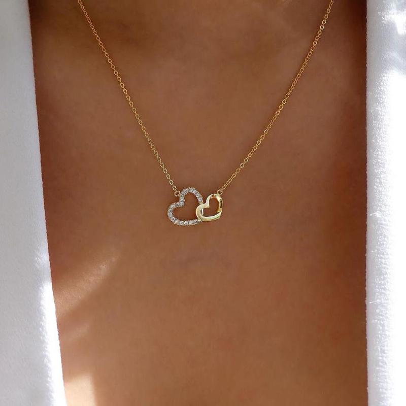 Choker Double Heart Necklaces For Women Pendant Gold Chain Chokers Crystal Heart-shaped Necklace Wedding Je Welry Gift Femme
Choker Double Heart Necklaces For Women Pendant Gold Chain Chokers Crystal Heart-shaped Necklace Wedding Je Welry Gift Femme