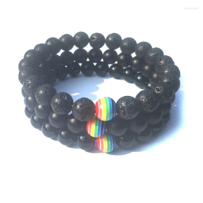 Strand 8mm Rainbow Bead Bracelet Pride Stone Couple Bracelets Male Female Handmade Jewelry Yoga
Strand 8mm Rainbow Bead Bracelet Pride Stone Couple Bracelets Male Female Handmade Jewelry Yoga