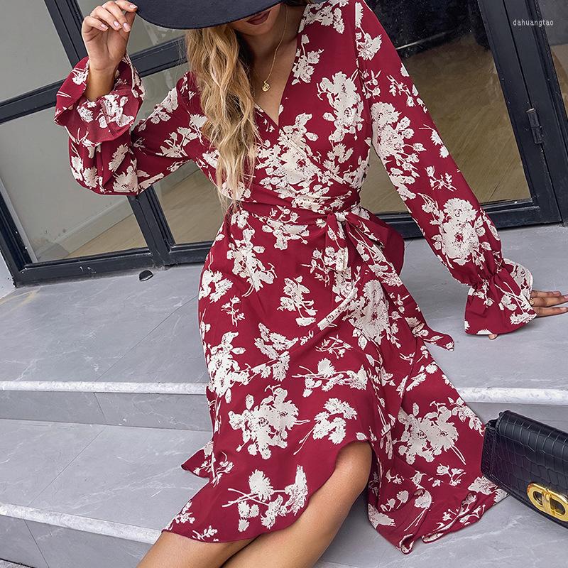 Casual Dresses Autumn European And 2023 American Women' V-neck Print Red Skirt High Waist Long-sleeved Temperament Dress Women
Casual Dresses Autumn European And 2023 American Women' V-neck Print Red Skirt High Waist Long-sleeved Temperament Dress Women