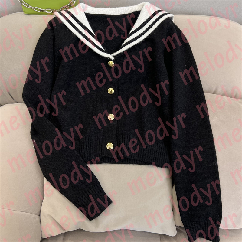 Women Knitted Cardigan Long Sleeve Short Sweater Letter Print Sailor Collar Thin Sweaters Coat, Black
Women Knitted Cardigan Long Sleeve Short Sweater Letter Print Sailor Collar Thin Sweaters Coat, Black
