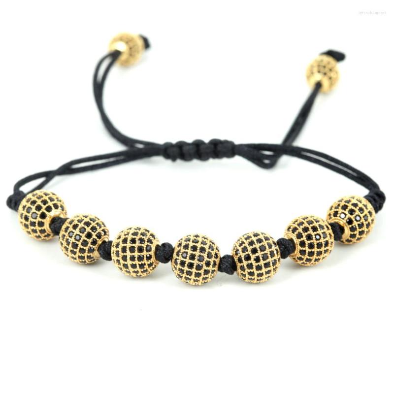 Charm Bracelets Design Handmade Macrame 7Pcs 10mm Micro Pave Black CZ Beads Briading Bracelet For Men And Women Gift
Charm Bracelets Design Handmade Macrame 7Pcs 10mm Micro Pave Black CZ Beads Briading Bracelet For Men And Women Gift