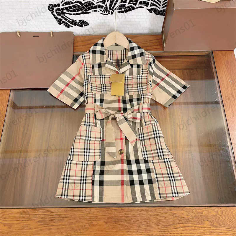 Summer Children Dresses Designer Simple Fashion Casual Loose Versatile Bow Lapel Classic Plaid Girls Dress Thin Cotton Infant Toddler Clothing, 10
Summer Children Dresses Designer Simple Fashion Casual Loose Versatile Bow Lapel Classic Plaid Girls Dress Thin Cotton Infant Toddler Clothing, 10