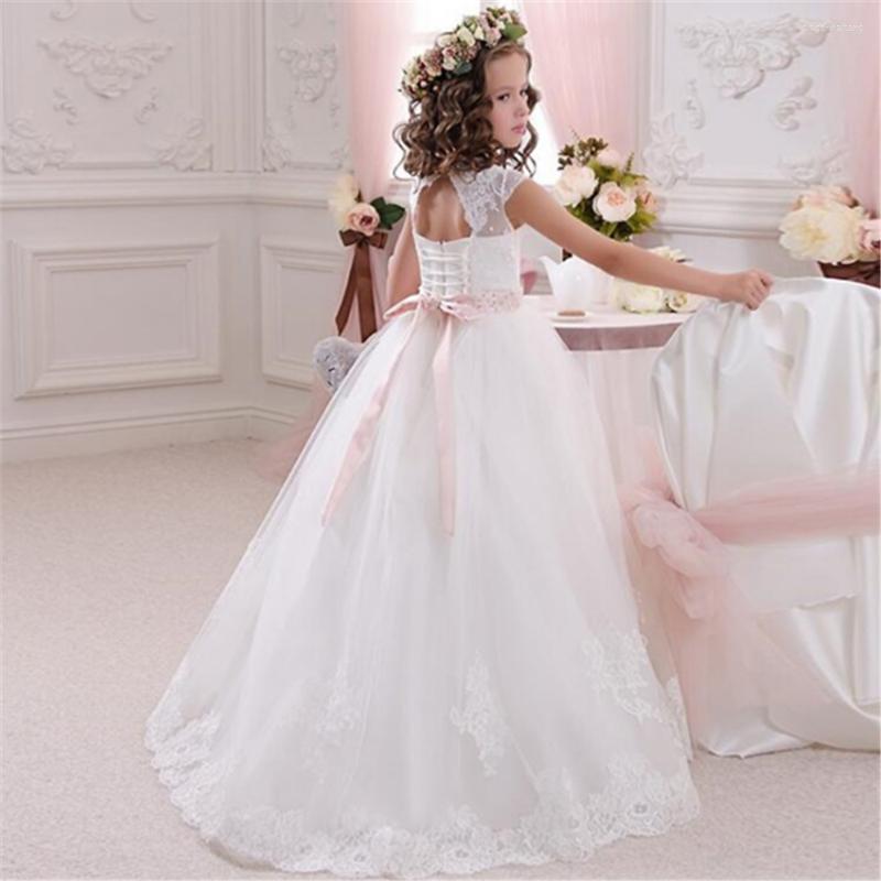 Girl Dresses Princess Flower For Weddings Lace Applique Sheer Long Sleeves Ball Gown Puffy Backless Girls Birthday Dress, All white
Girl Dresses Princess Flower For Weddings Lace Applique Sheer Long Sleeves Ball Gown Puffy Backless Girls Birthday Dress, All white