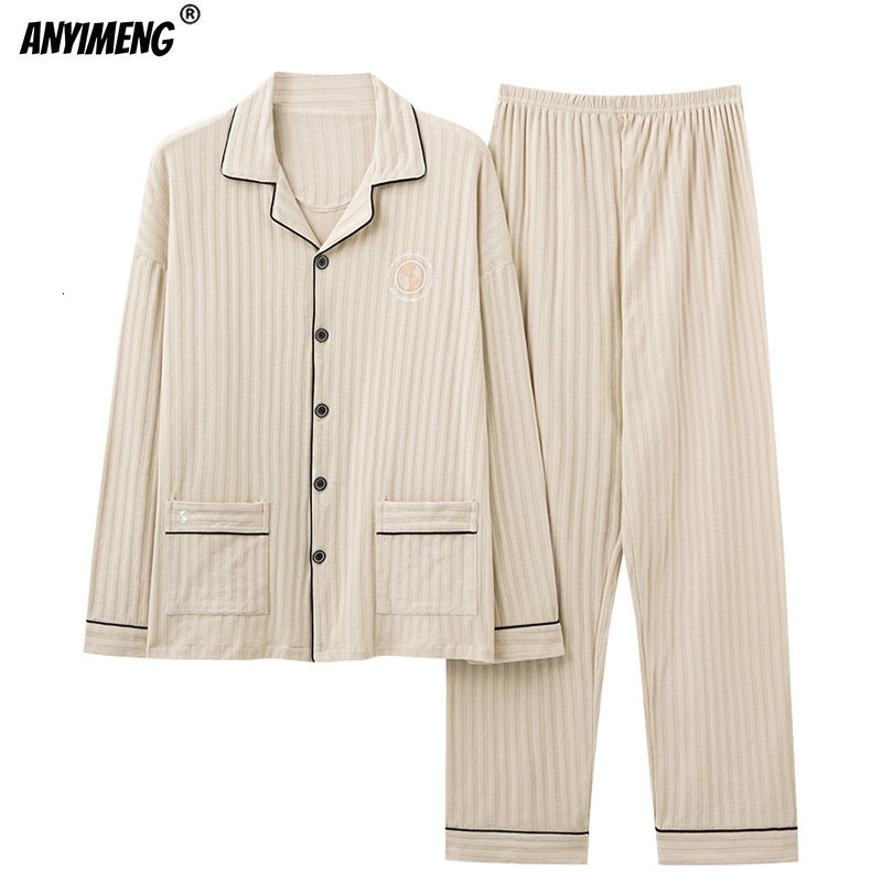 Men's Sleepwear Autumn Winter Elegant Mens Sleepwear Knitted Cotton Long Sleeve Long Pants Pajamas for Young Men Warm Cardigan Nightwear 230317, Gold
Men's Sleepwear Autumn Winter Elegant Mens Sleepwear Knitted Cotton Long Sleeve Long Pants Pajamas for Young Men Warm Cardigan Nightwear 230317, Gold