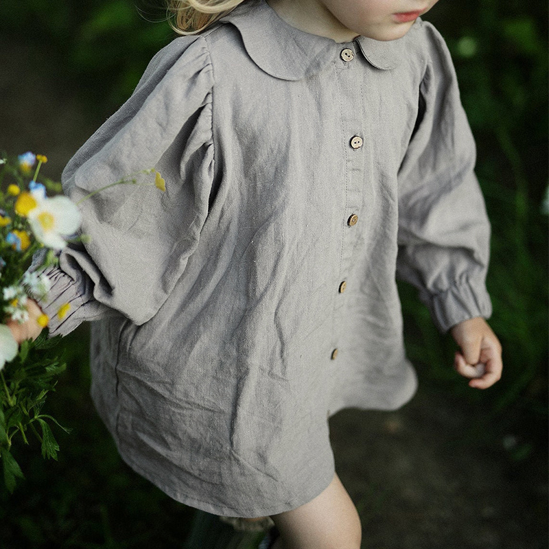 Kids Shirts Autumn Retro Girls Long-Sleeve Cotton And Linen Shirts With Buttons Baby Girl Casual Doll Collar Lantern Sleeve Tops TZ151 230317, Gray
Kids Shirts Autumn Retro Girls Long-Sleeve Cotton And Linen Shirts With Buttons Baby Girl Casual Doll Collar Lantern Sleeve Tops TZ151 230317, Gray