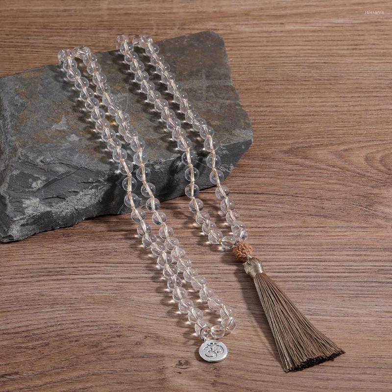 Chains OAIITE Mala Necklace 108 Crystal Beads Knotted Necklaces Gray Tassel Yoga Jewelry Gift For Girlfriend
Chains OAIITE Mala Necklace 108 Crystal Beads Knotted Necklaces Gray Tassel Yoga Jewelry Gift For Girlfriend