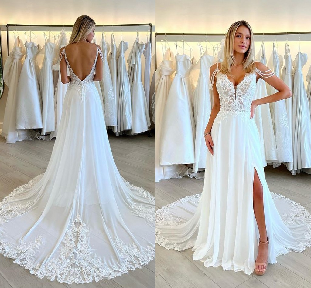 Charming Beach Bohemian A Line Wedding Dresses for Bride Plus Size Spaghetti Straps V Neck Backless Lace Applique Bridal Gowns Custom Made, Blue
Charming Beach Bohemian A Line Wedding Dresses for Bride Plus Size Spaghetti Straps V Neck Backless Lace Applique Bridal Gowns Custom Made, Blue