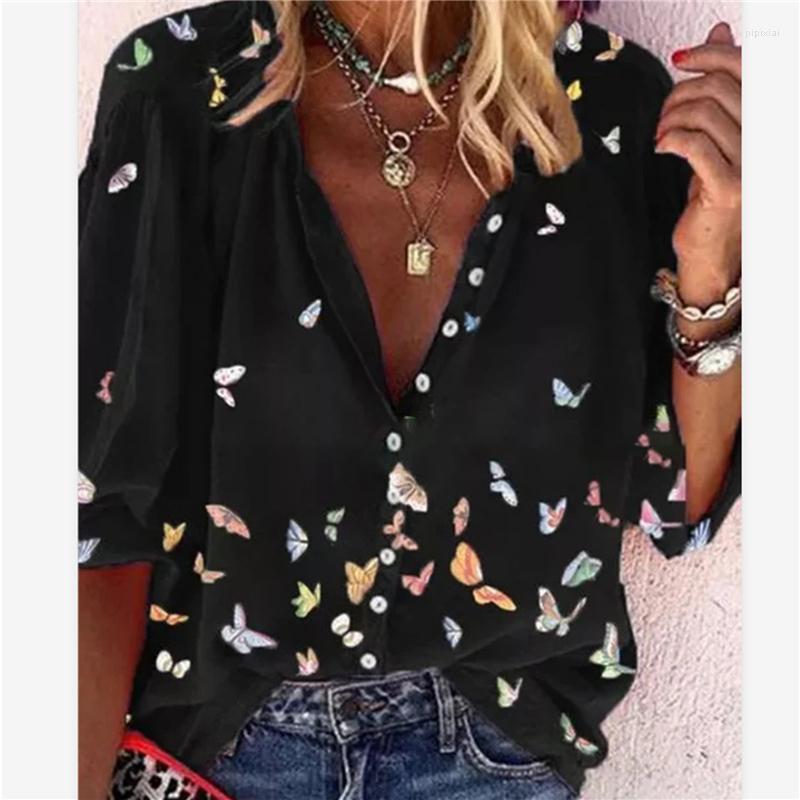 Women's Blouses 2023 Summer Tops Women Shirts Ladies Casual V-Neck Long Sleeve Female Top Butterfly Print Buttons Shirt For 5 Color, Black
Women's Blouses 2023 Summer Tops Women Shirts Ladies Casual V-Neck Long Sleeve Female Top Butterfly Print Buttons Shirt For 5 Color, Black