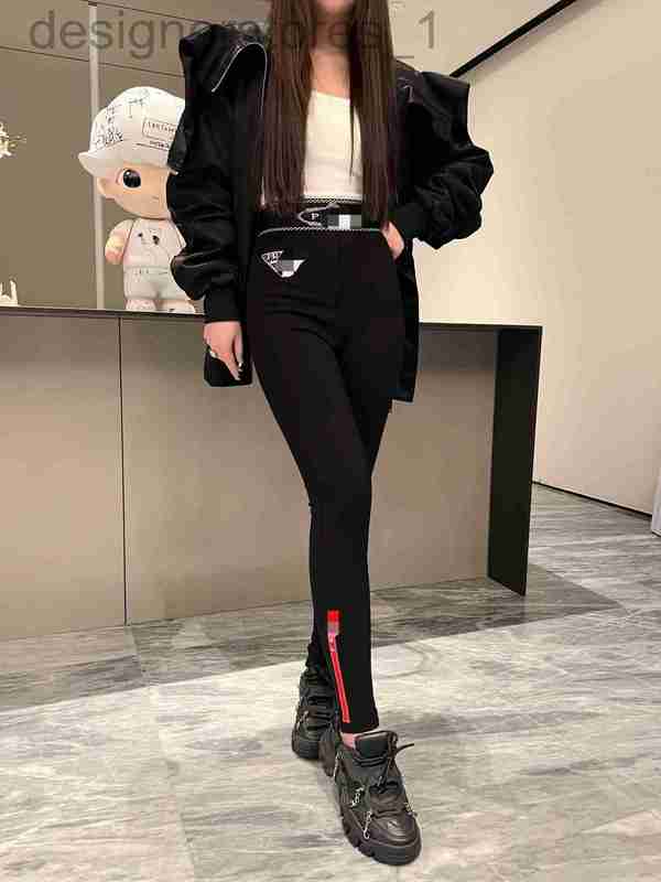 Women' Leggings Designer triangle card leggings elastic letter webbing splicing B43R, Black4
Women' Leggings Designer triangle card leggings elastic letter webbing splicing B43R, Black4