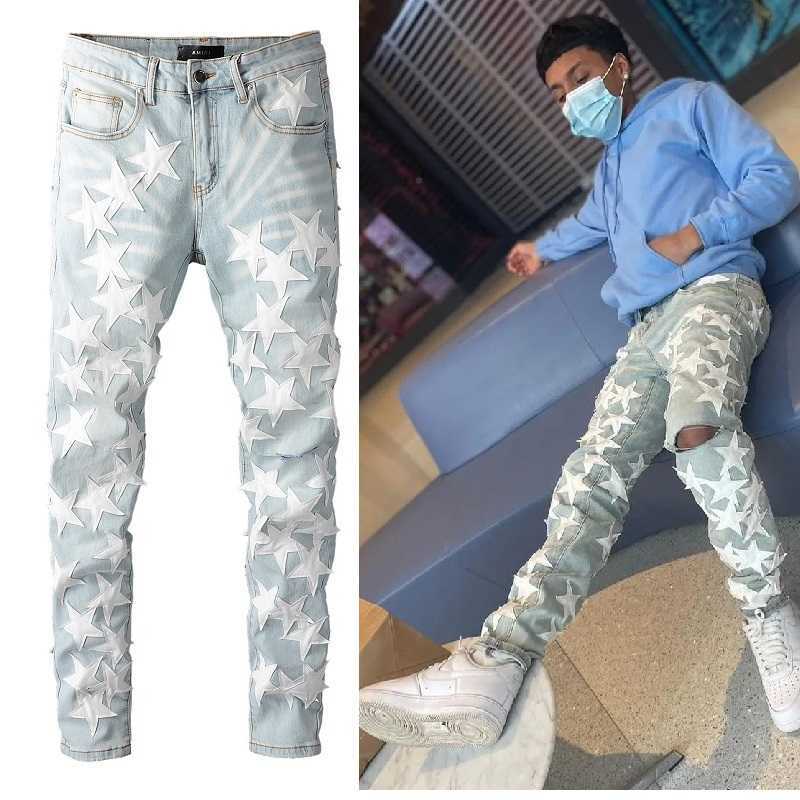 Jeans Mens Am1r1 Trousers Pants Mirri Ripped Fashion Designer Brand New Men's White Embroidery Patch Elastic Slim Denim Hip Hop High W75F, As shown in figure
Jeans Mens Am1r1 Trousers Pants Mirri Ripped Fashion Designer Brand New Men's White Embroidery Patch Elastic Slim Denim Hip Hop High W75F, As shown in figure