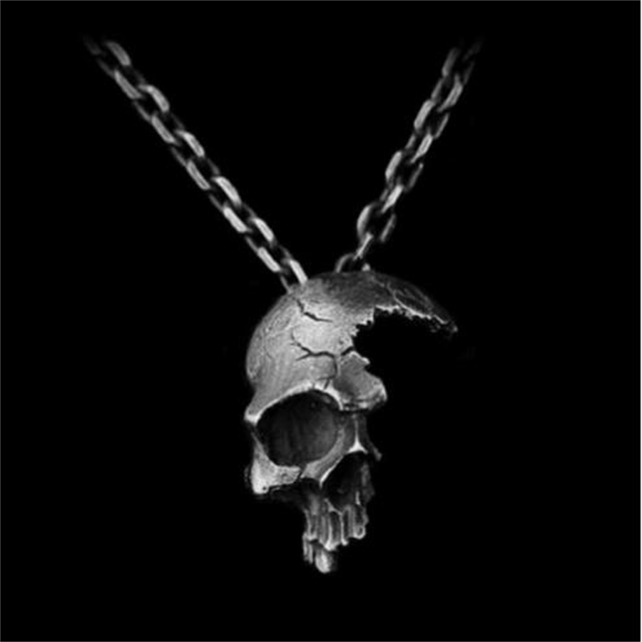 European and American Vintage Half Face Skull Necklace Gothic Punk Skull Pendant Fashion Personality Halloween Jewelry Gift AB1119
European and American Vintage Half Face Skull Necklace Gothic Punk Skull Pendant Fashion Personality Halloween Jewelry Gift AB1119