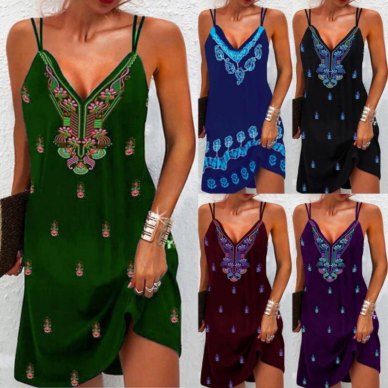 Casual Dresses 2023 Fashion Summer Women's Boho Sling Print V-Neck Dress Party Sexy Sleeveless Short Female And Lady Cloth
Casual Dresses 2023 Fashion Summer Women's Boho Sling Print V-Neck Dress Party Sexy Sleeveless Short Female And Lady Cloth