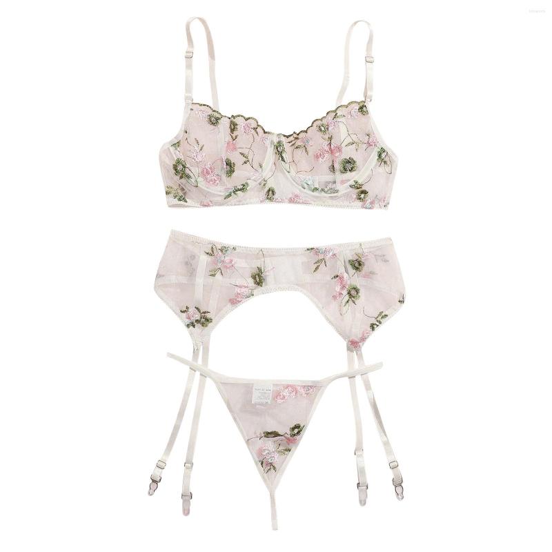 Bras Sets Embroidery Bra Thong Garter Exotic Women Sexy Lingerie Set See Through Green Flower Lace Underwear Lenceria, White
Bras Sets Embroidery Bra Thong Garter Exotic Women Sexy Lingerie Set See Through Green Flower Lace Underwear Lenceria, White