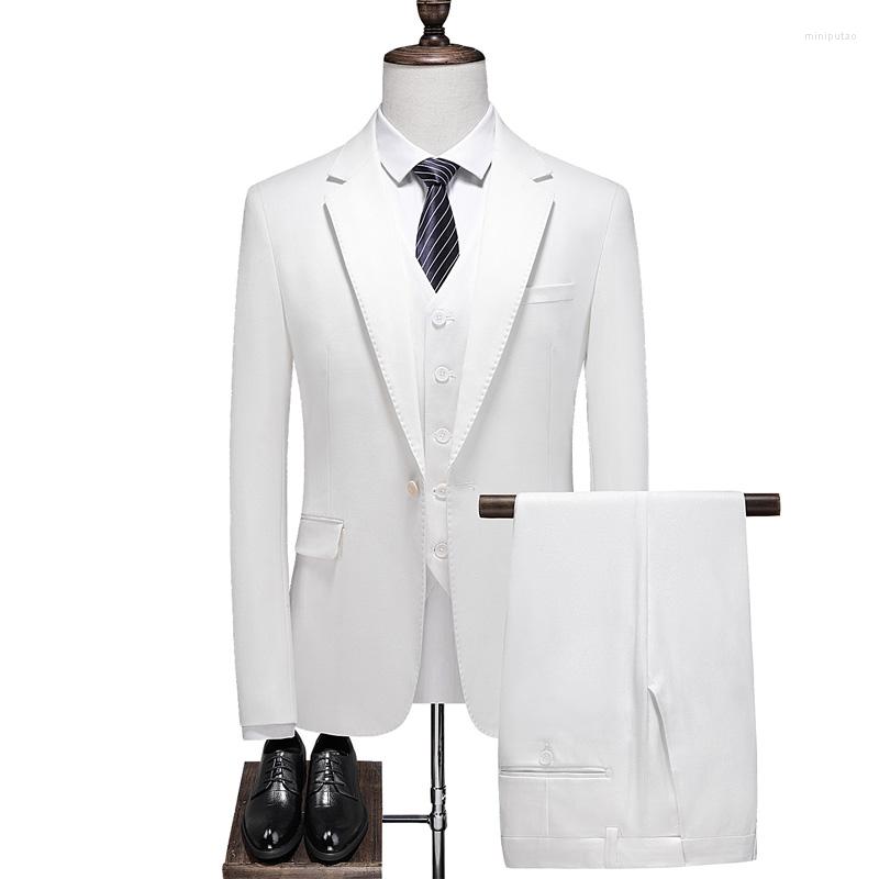 Men's Suits Four Seasons Handsome Suit Three Sets Of Solid Color (jacket Vest Trousers) Fashion Business Leisure Office Men Slim, White
Men's Suits Four Seasons Handsome Suit Three Sets Of Solid Color (jacket Vest Trousers) Fashion Business Leisure Office Men Slim, White