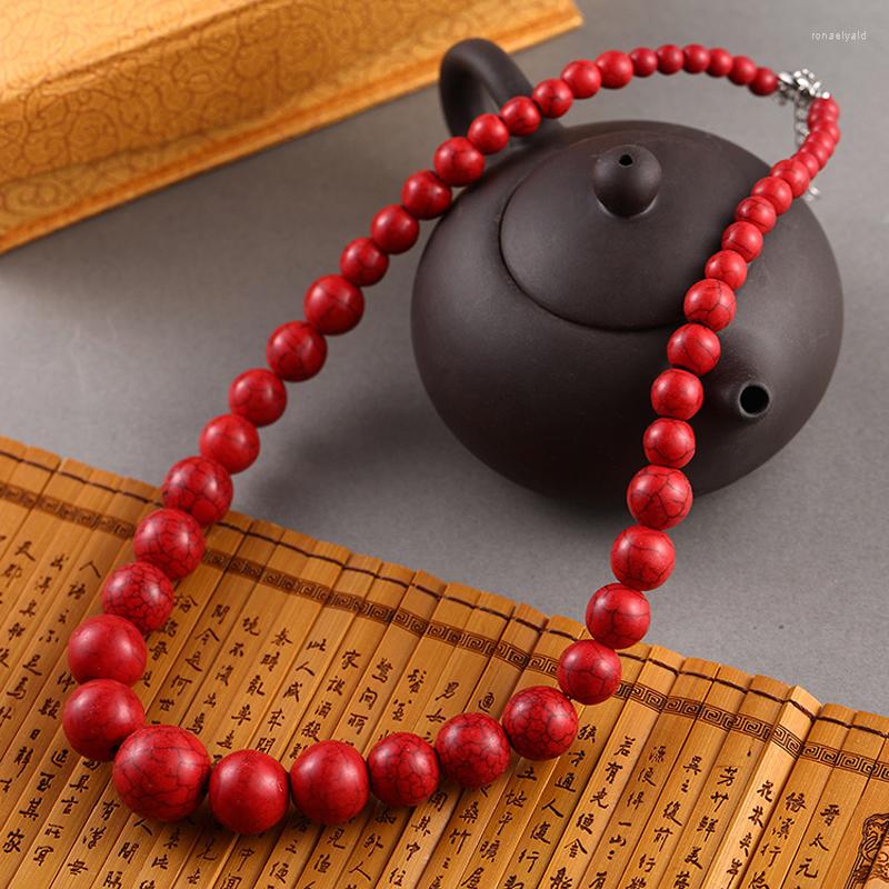 Chains Fashion Personality Red Turquoises Chain Necklaces Big Small Round Stone Beaded Necklace For Women Statement Choker Jewelry
Chains Fashion Personality Red Turquoises Chain Necklaces Big Small Round Stone Beaded Necklace For Women Statement Choker Jewelry